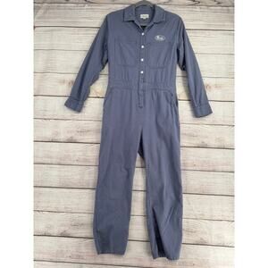 Brixton Hickory Striped Coveralls Jumpsuit Womens XS Blue White Button Front